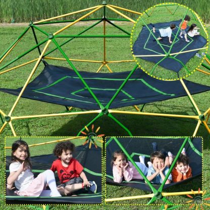 Swing Sets |  13ft Geometric Dome Climber Play Center, Kids Climbing Dome Tower with Hammock, Rust & UV Resistant Steel Supporting 1000 LBS Sports & Fitness Swing Sets