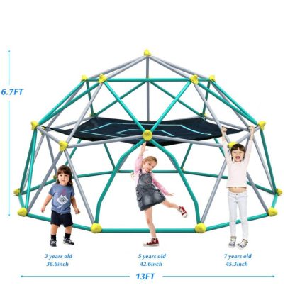 Swing Sets |  13ft Geometric Dome Climber Play Center with Rust & Uv Resistant, Supporting 1000lbs, Kids Jungle Gym Playground Indoor/Outdoor Sports & Fitness Swing Sets