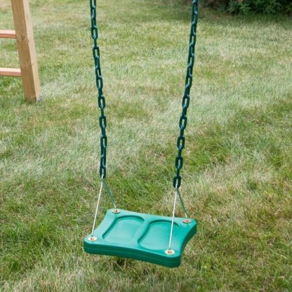 Swing Sets |  2 Green Extreme-Duty Swing Seats with Chains and Stand-Up Swing – 26″ L x 6″ W x .5″ Thick Sports & Fitness Swing Sets