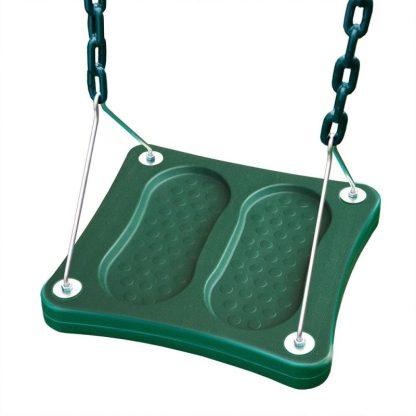 Swing Sets |  2 Green Extreme-Duty Swing Seats with Chains and Stand-Up Swing – 26″ L x 6″ W x .5″ Thick Sports & Fitness Swing Sets