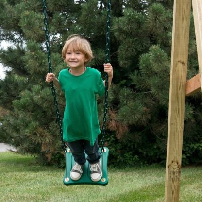 Swing Sets |  2 Green Extreme-Duty Swing Seats with Chains and Stand-Up Swing – 26″ L x 6″ W x .5″ Thick Sports & Fitness Swing Sets