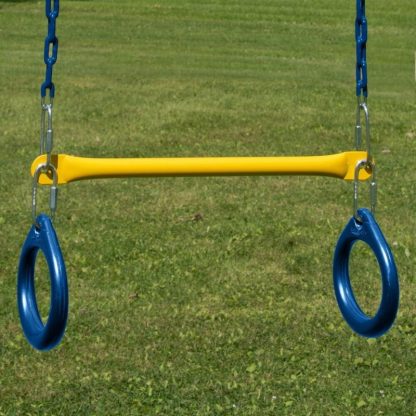 Swing Sets |  2 Green Swing Seats and Ring & Trapeze Bar Combo – 27″ L x 5.5″ W x 60″ H – 27″ L x 5.5″ W x 60″ H Sports & Fitness Swing Sets