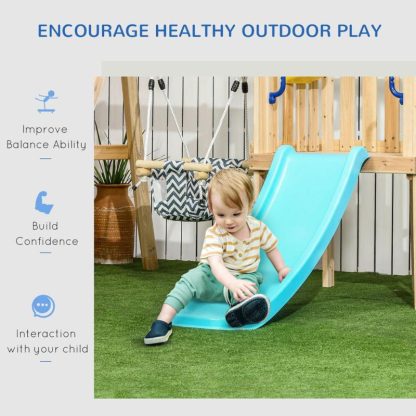 Swing Sets |  3 in 1 Wooden Swing Set with Slide, Baby Swing Seat, Fort, Wheel, Telescope, Mailbox, 1.5-4 Years Old, 67″x79″x46.5″ Sports & Fitness Swing Sets