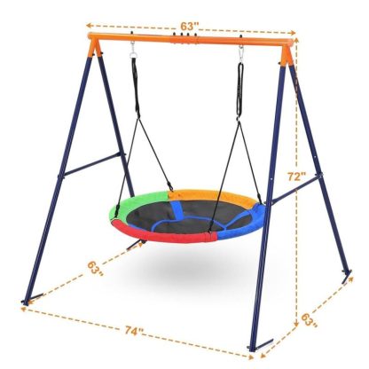 Swing Sets |  32″ Saucer Swing with Stand for Kids Outdoor Sports & Fitness Swing Sets