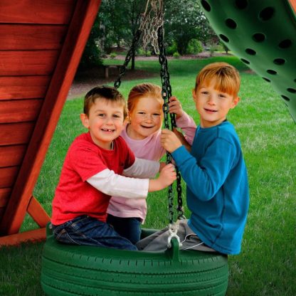 Swing Sets |  360-Degree Turbo Tire Swing with Swivel and Coated Chains – 27″ W x 27″ D x 10″ H Sports & Fitness Swing Sets