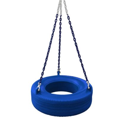 Swing Sets |  360-Degree Turbo Tire Swing with Swivel and Coated Chains – 27″ W x 27″ D x 10″ H Sports & Fitness Swing Sets