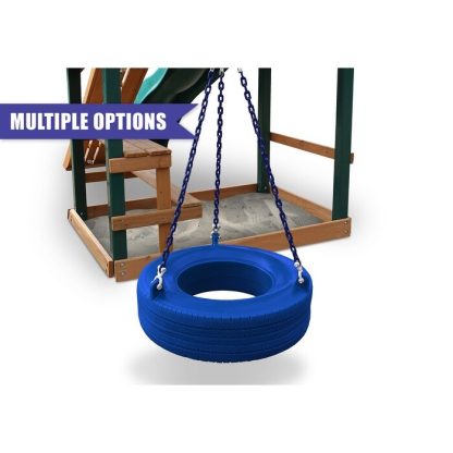 Swing Sets |  360-Degree Turbo Tire Swing with Swivel and Coated Chains – 27″ W x 27″ D x 10″ H Sports & Fitness Swing Sets