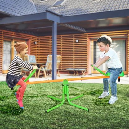 Swing Sets |  360 Rotation Outdoor Kids Spinning Seesaw Teeter Totter for Backyard Sports & Fitness Swing Sets