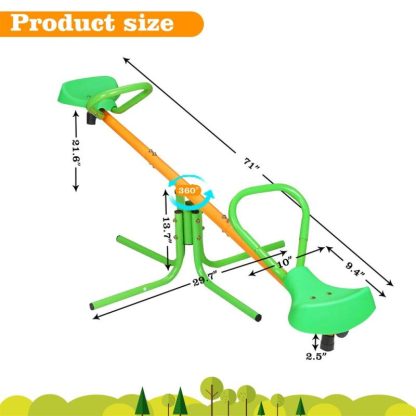 Swing Sets |  360 Rotation Outdoor Kids Spinning Seesaw Teeter Totter for Backyard Sports & Fitness Swing Sets