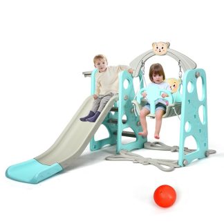 Swing Sets |  4 in 1 Toddler Climber and Swing Set Kids Play Climber Slide Playset Sports & Fitness Swing Sets