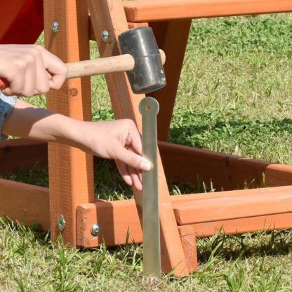 Swing Sets |  4-in-1 Wood Swing Set – Slide, Climbing Rope Ladder Sports & Fitness Swing Sets