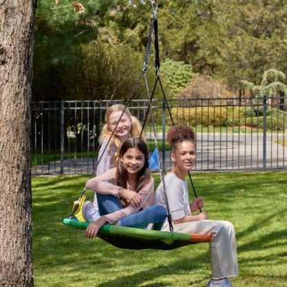 Swing Sets |  40 Inch Tree Swing Saucer with Hanging Straps Swings for Kids – Multicolor Sports & Fitness Swing Sets