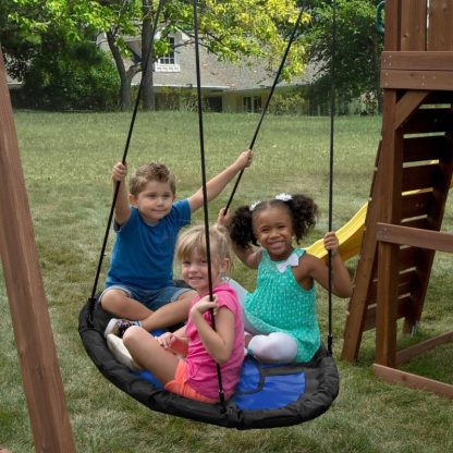 Swing Sets |  40″ Nest Swing – Blue with Black Ropes – 40″ L x 40″ W x 70″ H – 40″ L x 40″ W x 70″ H Sports & Fitness Swing Sets