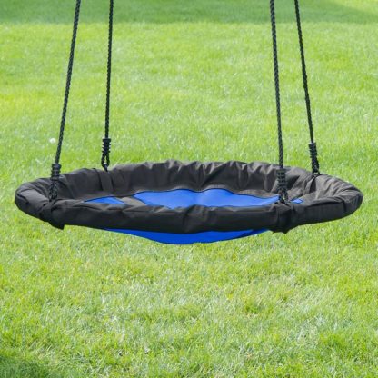 Swing Sets |  40″ Nest Swing – Blue with Black Ropes – 40″ L x 40″ W x 70″ H – 40″ L x 40″ W x 70″ H Sports & Fitness Swing Sets