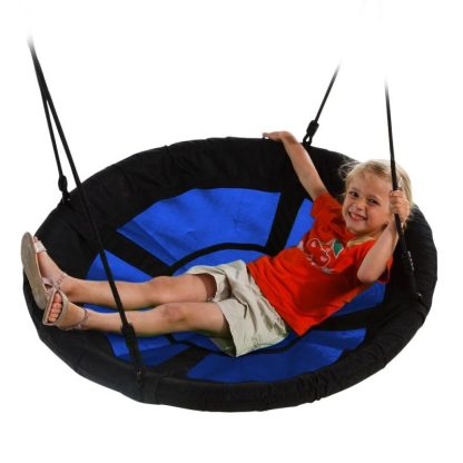 Swing Sets |  40″ Nest Swing – Blue with Black Ropes – 40″ L x 40″ W x 70″ H – 40″ L x 40″ W x 70″ H Sports & Fitness Swing Sets