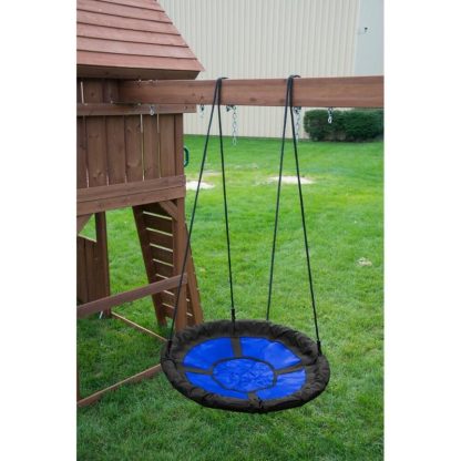 Swing Sets |  40″ Nest Swing – Blue with Black Ropes – 40″ L x 40″ W x 70″ H – 40″ L x 40″ W x 70″ H Sports & Fitness Swing Sets