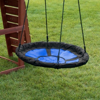 Swing Sets |  40″ Nest Swing – Blue with Black Ropes – 40″ L x 40″ W x 70″ H – 40″ L x 40″ W x 70″ H Sports & Fitness Swing Sets