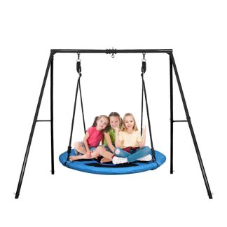 Swing Sets |  440lbs Swing Set with 40 Inch Saucer Tree Swing, Swivel Sports & Fitness Black