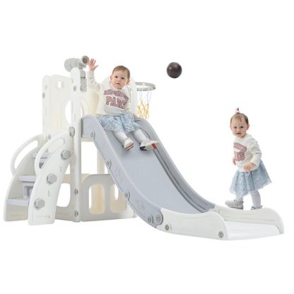 Swing Sets |  5-1 Toddler Slide Set, Freestanding Spaceship Set with Slide, Kids Slide Playset Structure, Telescope and Basketball Hoop Sports & Fitness Swing Sets