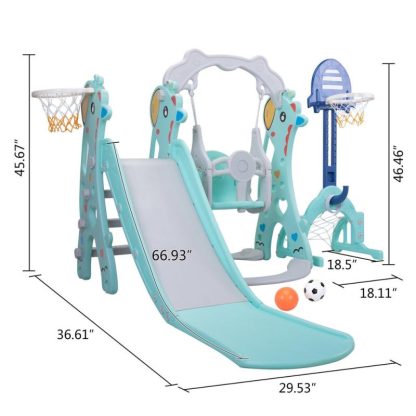 Swing Sets |  5 in 1 Slide and Swing Playing Set Sports & Fitness Swing Sets