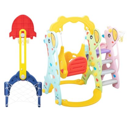 Swing Sets |  5 in 1 Slide and Swing Playing Set Sports & Fitness Swing Sets