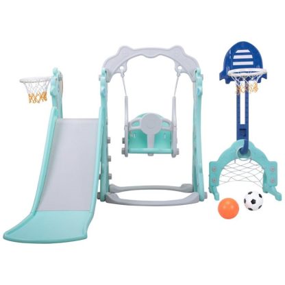 Swing Sets |  5 in 1 Slide and Swing Playing Set Sports & Fitness Swing Sets