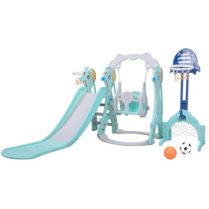 Swing Sets |  5 in 1 Slide and Swing Playing Set Sports & Fitness Swing Sets