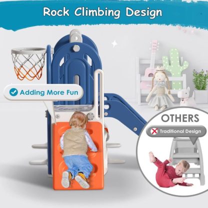 Swing Sets |  5 in 1 Toddler Slide, Swing and Slide for Toddlers Age 1-3, Slide for Kids, Indoor Outdoor Backyard Toddler Playground Sports & Fitness Swing Sets