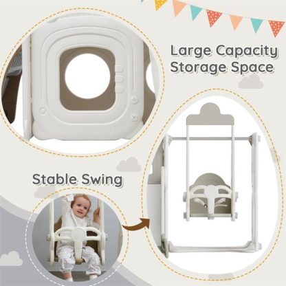 Swing Sets |  5 in 1 Toddler Slide & Swing Set,Kids Playground Climber Slide Playset Sports & Fitness Swing Sets