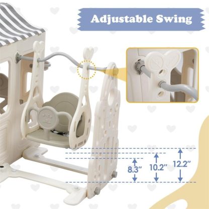 Swing Sets |  6 in 1 Toddler Slide & Swing Set,Kids Playground Climber Slide Playset Sports & Fitness Swing Sets