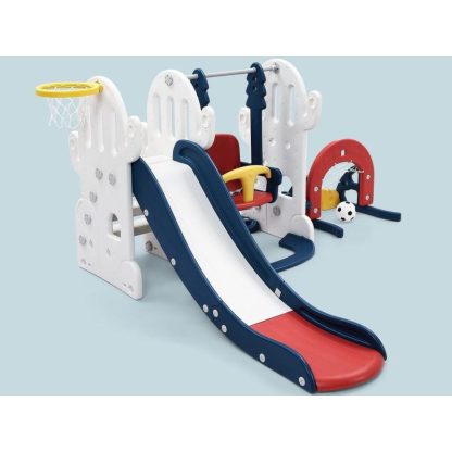 Swing Sets |  7 in 1 Toddler Slide and Swing Set Sports & Fitness Blue/Green/Grey