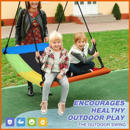 Swing Sets |  700lb Giant 60″ Skycurve Platform Tree Swing for Kids and Adults Wear- Resistant with 2 Hanging Straps Sports & Fitness Swing Sets