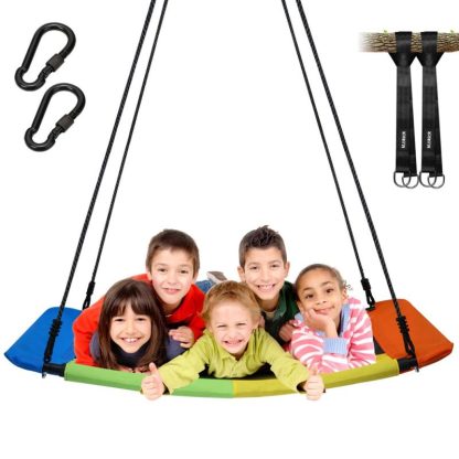 Swing Sets |  700lb Giant 60″ Skycurve Platform Tree Swing for Kids and Adults Wear- Resistant with 2 Hanging Straps Sports & Fitness Swing Sets