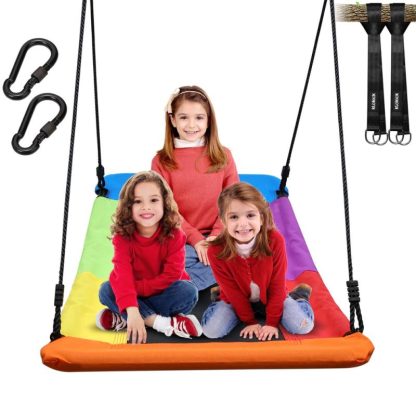 Swing Sets |  700lb Giant 60″ Skycurve Platform Tree Swing for Kids and Adults Wear- Resistant with 2 Hanging Straps Sports & Fitness Swing Sets