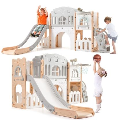 Swing Sets |  8 in 1 Toddler Slide Indoor Slide Toddler Playset for Toddlers 1-3 Sports & Fitness Swing Sets