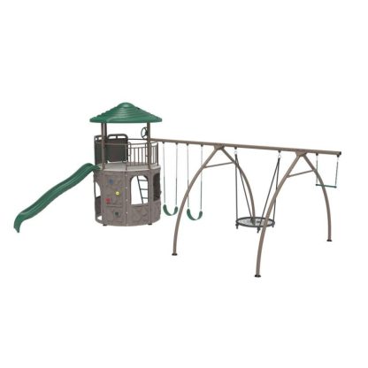 Swing Sets |  Adventure Tower with spider swing Sports & Fitness Brown-Green