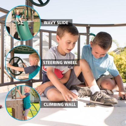 Swing Sets |  Adventure Tower with spider swing Sports & Fitness Brown-Green