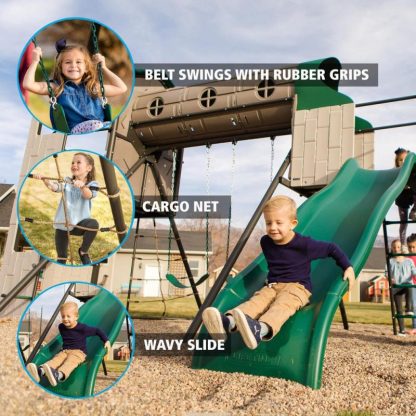 Swing Sets |  Adventure Tunnel Playset Sports & Fitness Brown-Green