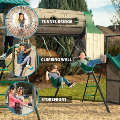 Swing Sets |  Adventure Tunnel Playset Sports & Fitness Brown-Green