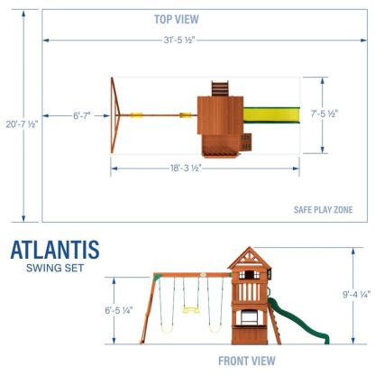 Swing Sets |  Atlantis Swing Set Sports & Fitness Brown