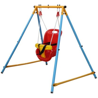 Swing Sets |  Baby Toddler Indoor/Outdoor Metal Swing Set with Safety Belt Sports & Fitness Swing Sets