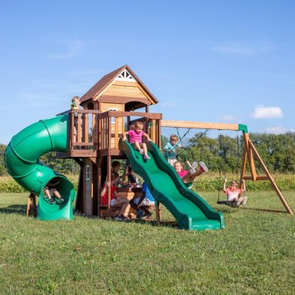 Swing Sets |  Cedar Cove Wooden Swing Set Sports & Fitness Swing Sets