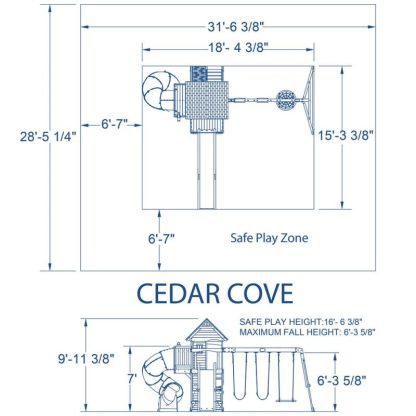 Swing Sets |  Cedar Cove Wooden Swing Set Sports & Fitness Swing Sets