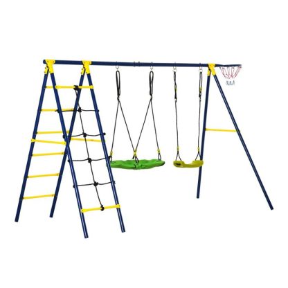 Swing Sets |  Children’s Playground Set, Adjustable Ropes, and Metal Frame Sports & Fitness Swing Sets