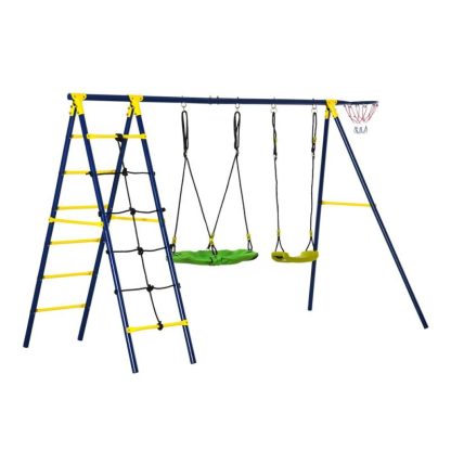 Swing Sets |  Children’s Playground Set, Adjustable Ropes, and Metal Frame Sports & Fitness Swing Sets