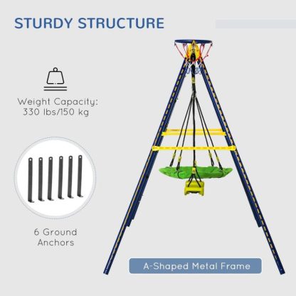 Swing Sets |  Children’s Playground Set, Adjustable Ropes, and Metal Frame Sports & Fitness Swing Sets