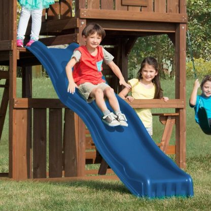 Swing Sets |  Cool Wave Slide, Mounts 42″ to 48″ Platforms – Blue – 90″ L x 21″ W x 8″ H – 90″ L x 21″ W x 8″ H Sports & Fitness Swing Sets