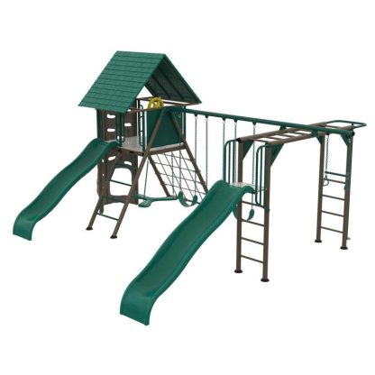 Swing Sets |  Deluxe Swing Set Sports & Fitness Brown-Green