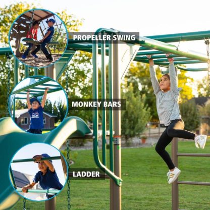 Swing Sets |  Deluxe Swing Set Sports & Fitness Brown-Green