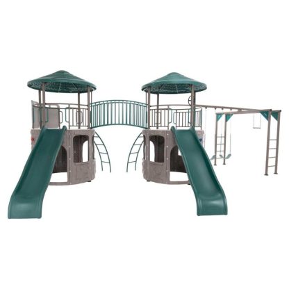 Swing Sets |  Double Adventure Tower with Monkey Bars Sports & Fitness Swing Sets